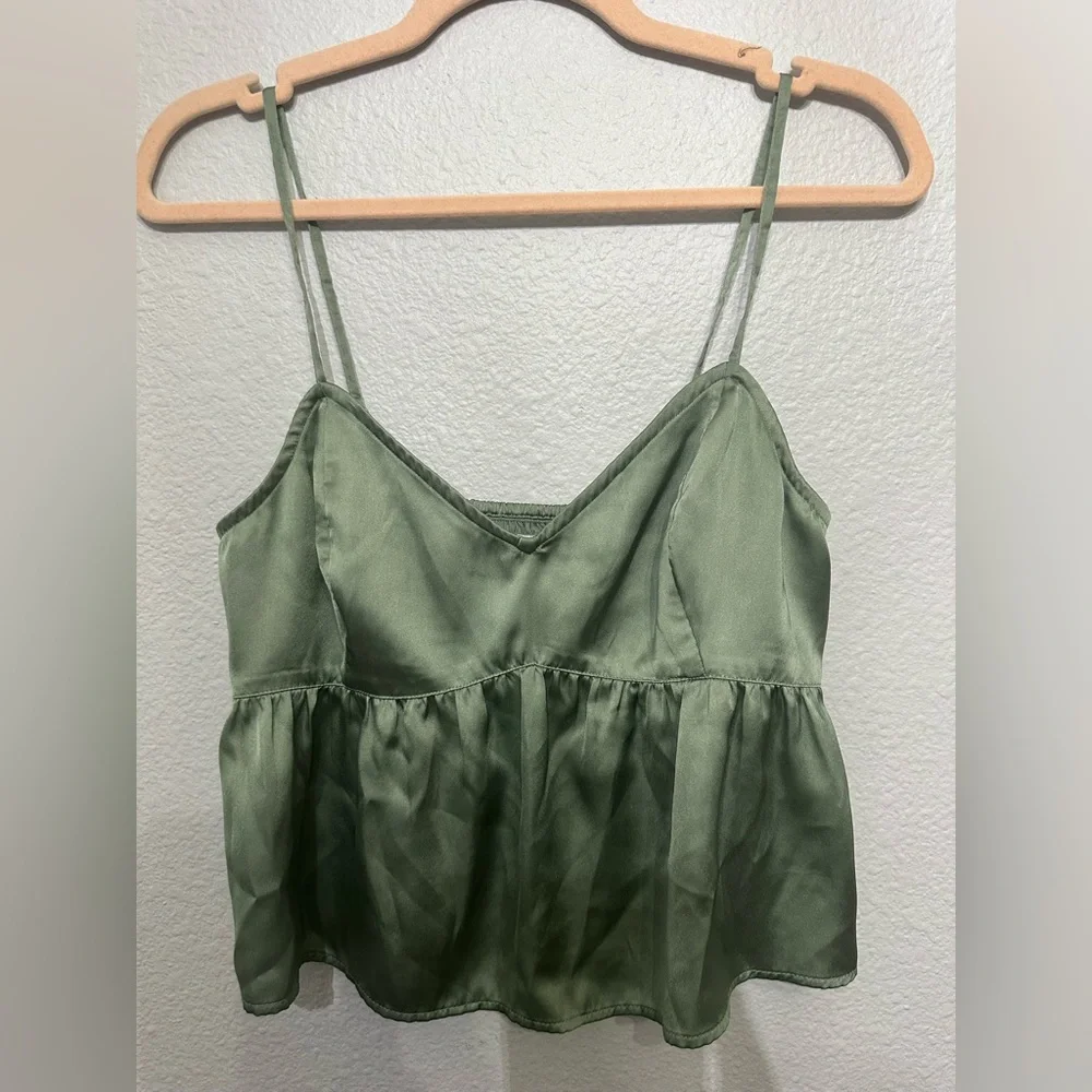 Hollister Sage Green Satin Top - Picture 1 of 7
